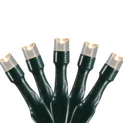 Battery Operated LED Christmas Lights - Warm White - 9.5' Green Wire - 20ct