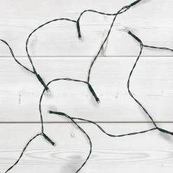 Battery Operated LED Christmas Lights - Warm White - 9.5' Green Wire - 20ct