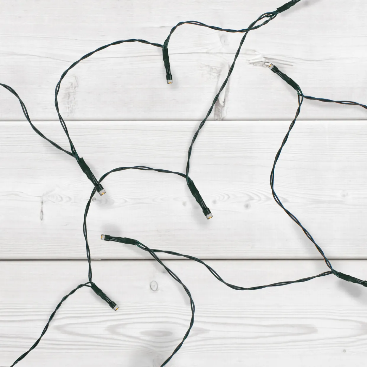 Battery Operated LED Christmas Lights - Warm White - 9.5' Green Wire - 20ct