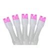 Battery Operated LED Christmas Lights - Pink - 9.5' White Wire - 20ct