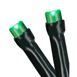 Battery Operated LED Christmas Lights - Green - 9.5' Green Wire - 20ct