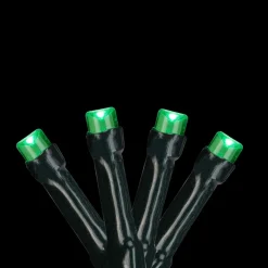 Battery Operated LED Christmas Lights - Green - 9.5' Green Wire - 20ct