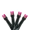 Battery Operated LED Christmas Lights - Pink - 9.5' Black Wire - 20ct