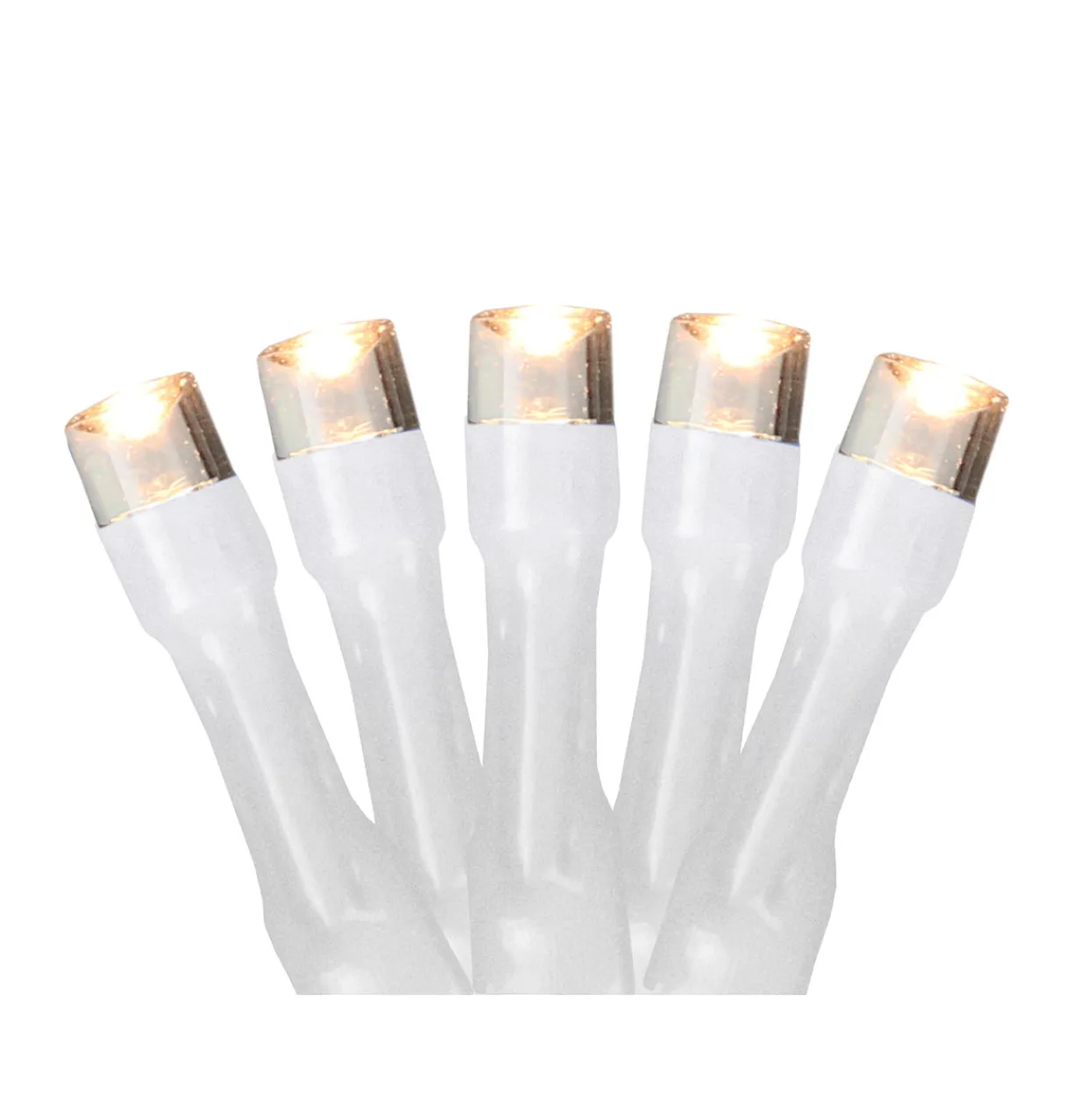 Battery Operated LED Christmas Lights - Warm White - 9.5' White Wire - 20ct