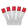 Battery Operated LED Christmas Lights - Red - 9.5' White Wire - 20ct