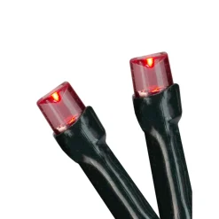 Battery Operated LED Christmas Lights - Red - 9.5' Green Wire - 20ct