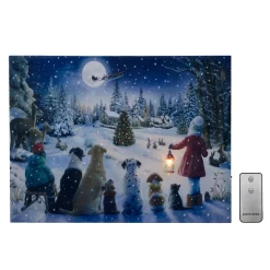 Battery Operated Lighted Wall Art - Holiday Gathering