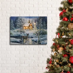 Battery Operated Lighted Wall Art - Winter Woods