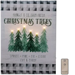 Battery Operated Lighted Wall Art - Holiday Tree Farm