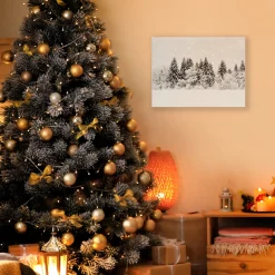 Battery-Operated Lighted Wall Art - Winter Pines