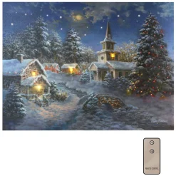 Battery-Operated Lighted Wall Art - Winter Village