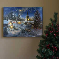 Battery-Operated Lighted Wall Art - Winter Village