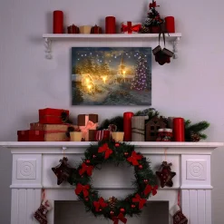 Battery-Operated Lighted Wall Art - Winter Village