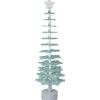 Bead and Snowflake Cutout Christmas Tree with Star Topper Decoration - 23" - Green