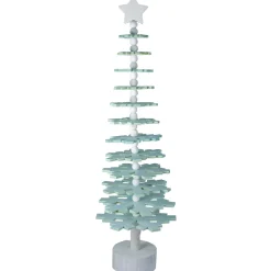 Bead and Snowflake Cutout Christmas Tree with Star Topper Decoration - 23" - Green