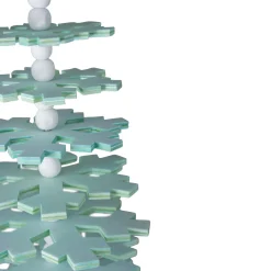 Bead and Snowflake Cutout Christmas Tree with Star Topper Decoration - 23