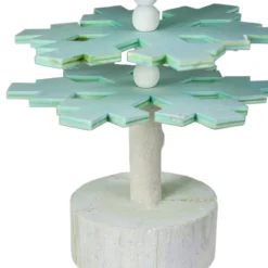 Bead and Snowflake Cutout Christmas Tree with Star Topper Decoration - 23