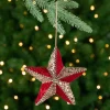 Beaded and Sequined 5-Point Star Christmas Ornament - 6" - Red