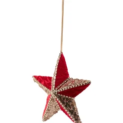 Beaded and Sequined 5-Point Star Christmas Ornament - 6