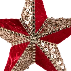 Beaded and Sequined 5-Point Star Christmas Ornament - 6