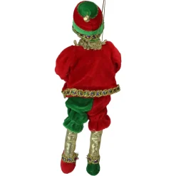 Bendable Elf in a Suit Hanging Christmas Ornament - 12