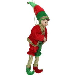Bendable Elf in a Suit Hanging Christmas Ornament - 12