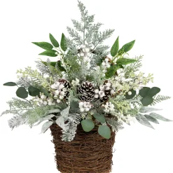 Berries and Pinecones Frosted Artificial Christmas Decoration - 28"