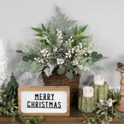 Berries and Pinecones Frosted Artificial Christmas Decoration - 28"