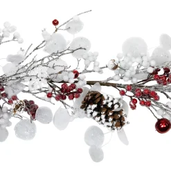 Berries and Snowflakes Artificial Christmas Garland - 6' x 8