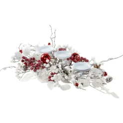 Berries and Snowflakes Christmas Pillar Candle Holder - 24