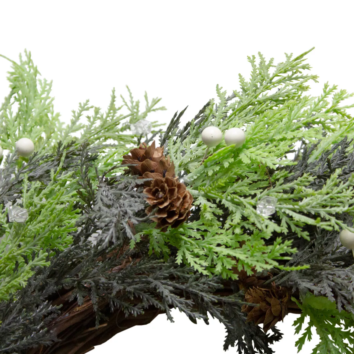 Berry, Cedar and Pine Cone Artificial Christmas Wreath - 24-Inch, Unlit