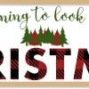 Big It's beginning to look A Lot Like Christmas 9.5" x 28.5" Framed Christmas Wall Decor Sign Poster in a Natural Wooden Frame with UV Acrylic