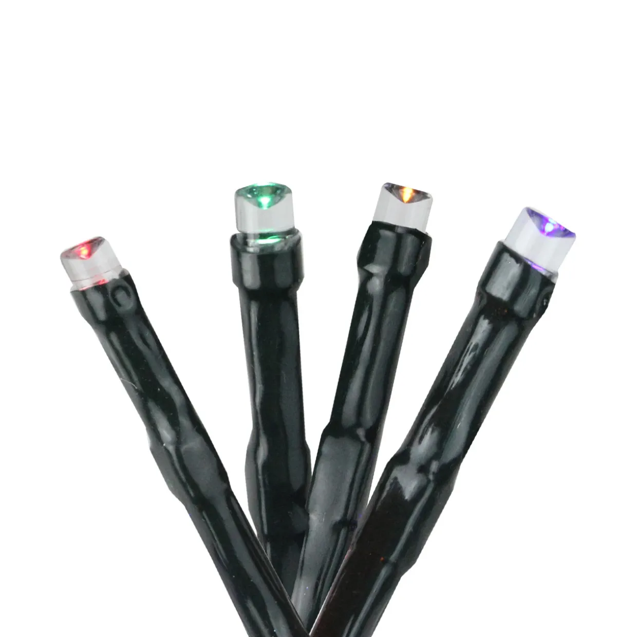 Black LED 8-Function Cluster Christmas Lights - 16.5 ft Green Wire