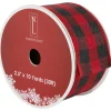 Black and Red Check Plaid Wired Craft Christmas Ribbon 2.5" x 10 Yards