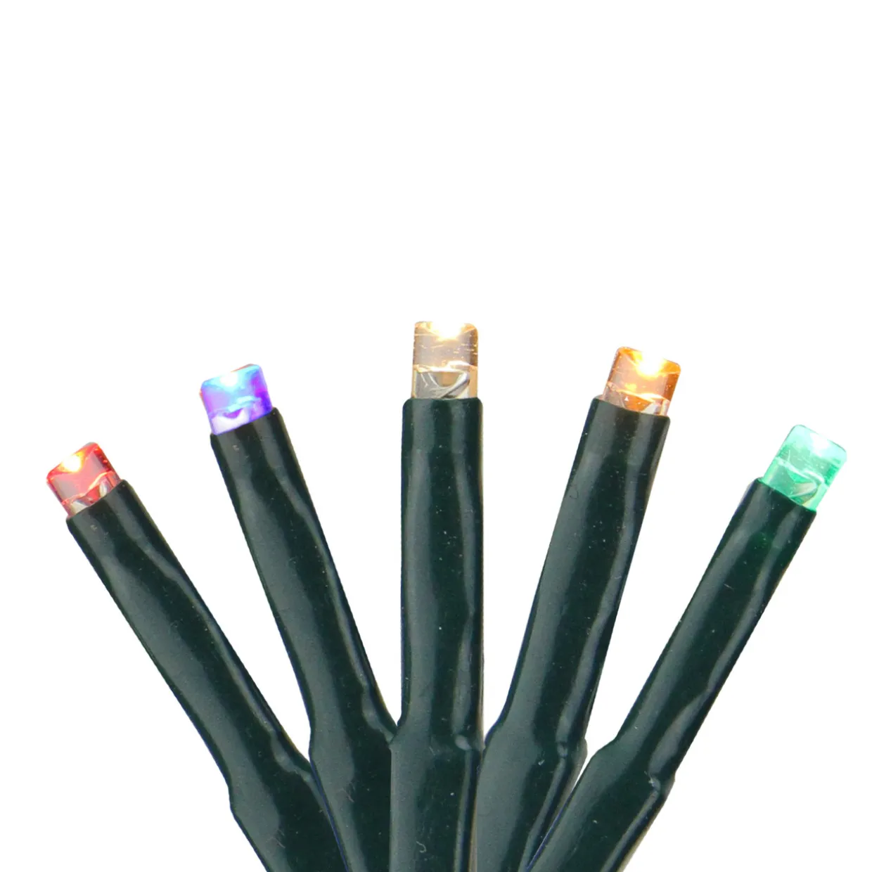 Black LED 8-Function Cluster Christmas Lights - 20 ft Green Wire