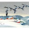 Blizzard Geese Winter Scene Wall Decor Art Print