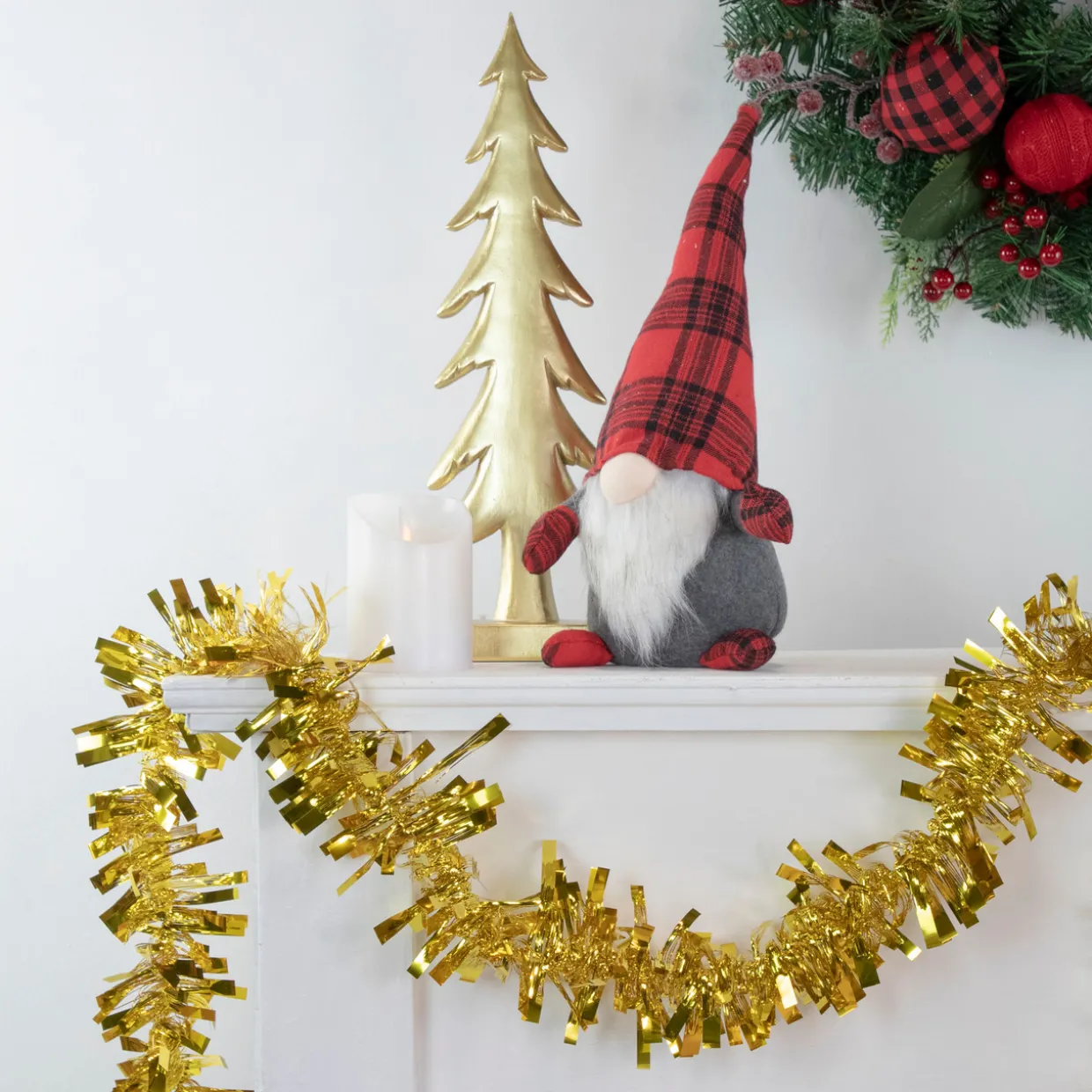 Boa Wide Cut Tinsel Commercial Christmas Garland - 50' x 3" - Gold - Unlit
