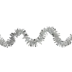 Boa Wide Cut Tinsel Commercial Christmas Garland - 50' x 3" - Silver - Unlit
