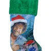 Bob Ross Silky Blue & Green Holiday Christmas Stocking