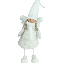 Bobble Girl Angel Christmas Figurine - 26.75" - White