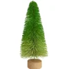 Bottle Brush Pine Artificial Christmas Tree with Wooden Base - 11"