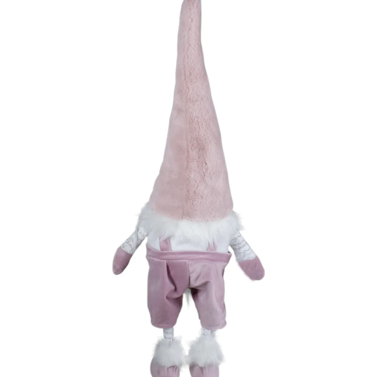 Bouncy Gnome Standing Christmas Figure Decoration - 20" - White and Pink