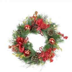 Bows, Berries and Ornaments Mixed Pine Artificial Christmas Wreath - 26" - Unlit