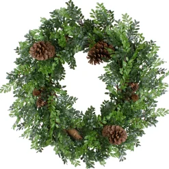 Boxwood and Pine Cone Artificial Christmas Wreath - 27" - Unlit