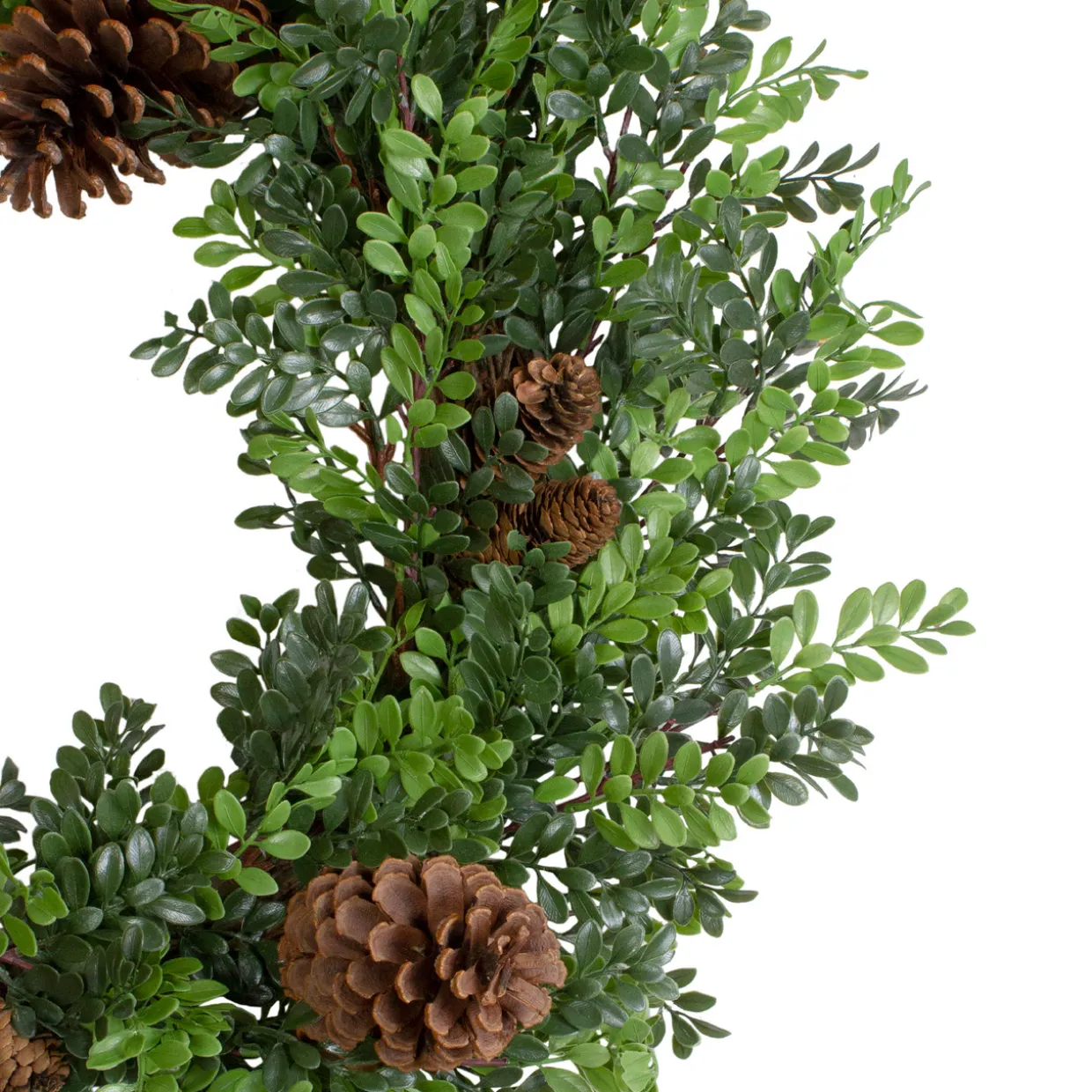 Boxwood and Pine Cone Artificial Christmas Wreath - 27" - Unlit
