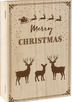 BRUBAKER Reusable Wooden Advent Calendar to Fill - Merry Christmas Book - DIY Christmas Calendar 7.72 x 2.95 x 11.81 inches