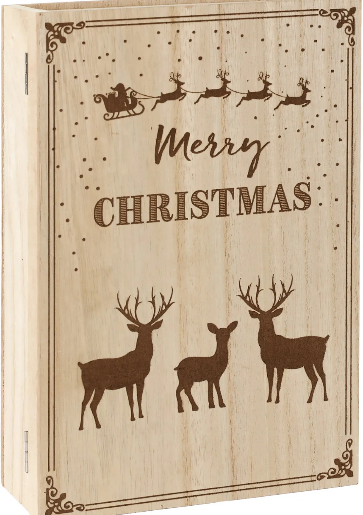 BRUBAKER Reusable Wooden Advent Calendar to Fill - Merry Christmas Book - DIY Christmas Calendar 7.72 x 2.95 x 11.81 inches