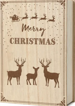 BRUBAKER Reusable Wooden Advent Calendar to Fill - Merry Christmas Book - DIY Christmas Calendar 7.72 x 2.95 x 11.81 inches