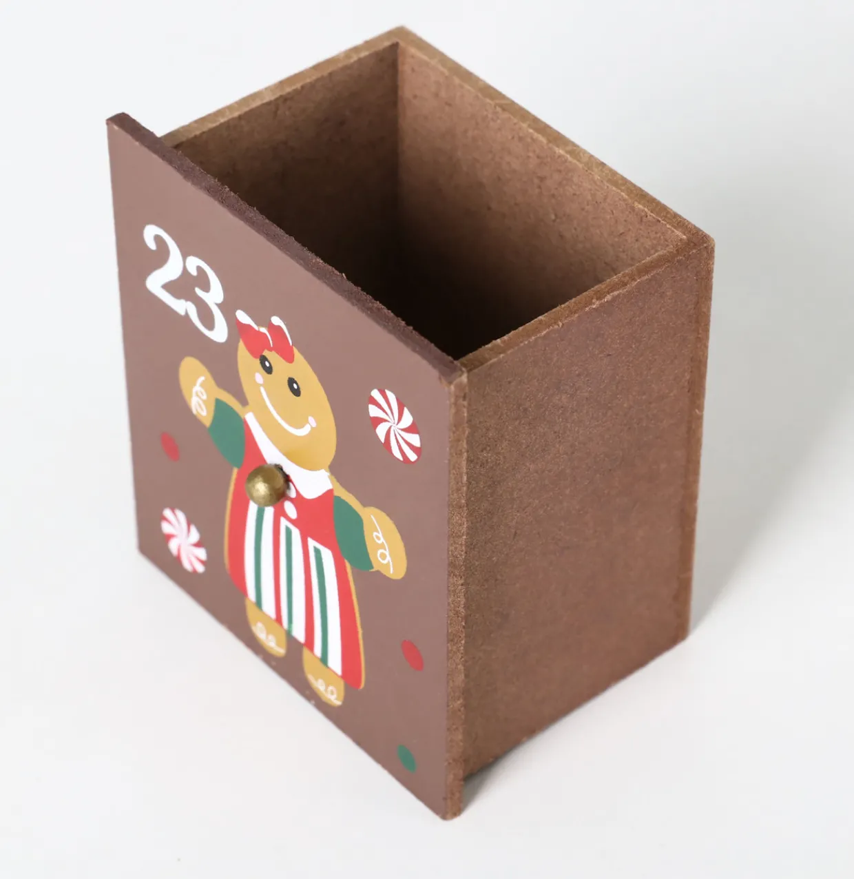 BRUBAKER Reusable Wooden Advent Calendar to Fill - Gingerbread House with LED Lighting - DIY Christmas Calendar 10.31 x 17.72 x 2.17 inches