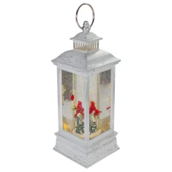 Brushed Christmas Cardinals Snow Globe Lantern - 11